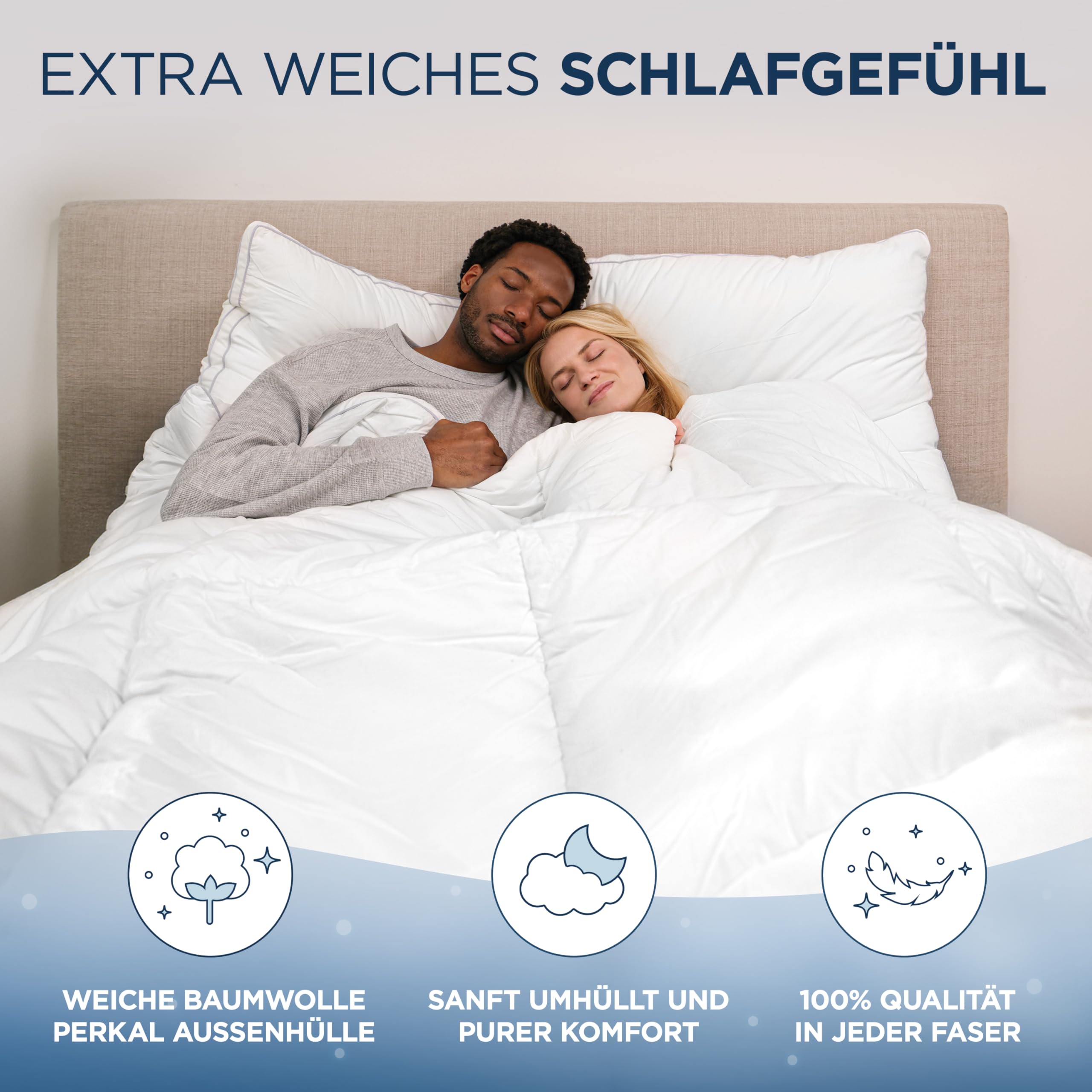 Samthus Premium Winterdecke 200x200cm - Oeko-Tex und Dermatest zertifizierte Bettdecke- kuschelige Schlafdecke Zudecke mit Aussenhülle aus 100% Baumwolle - warme Steppdecke - Winter Blanket Duvet