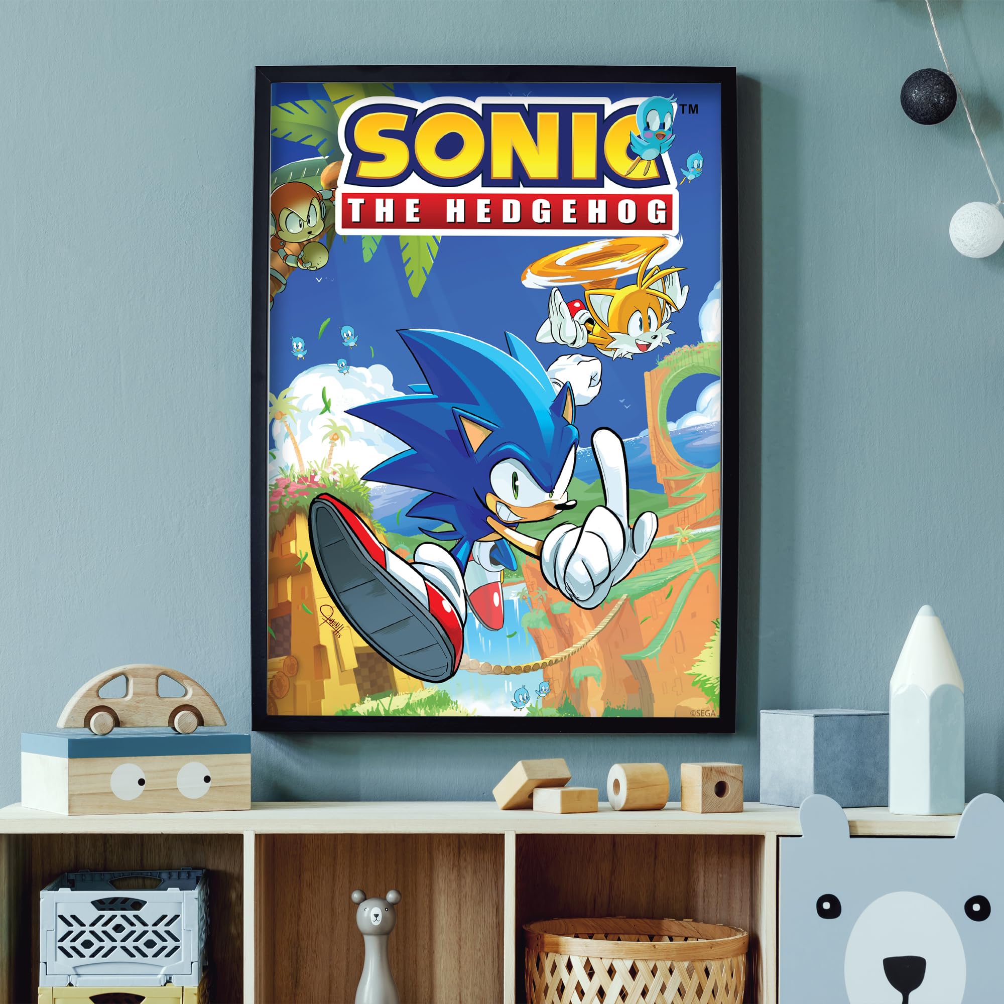Themed Sonic The Hedgehog Print - Sonic Comic Collection Cover 1 Poster Wall Art (42cm x 59.4cm - A2)