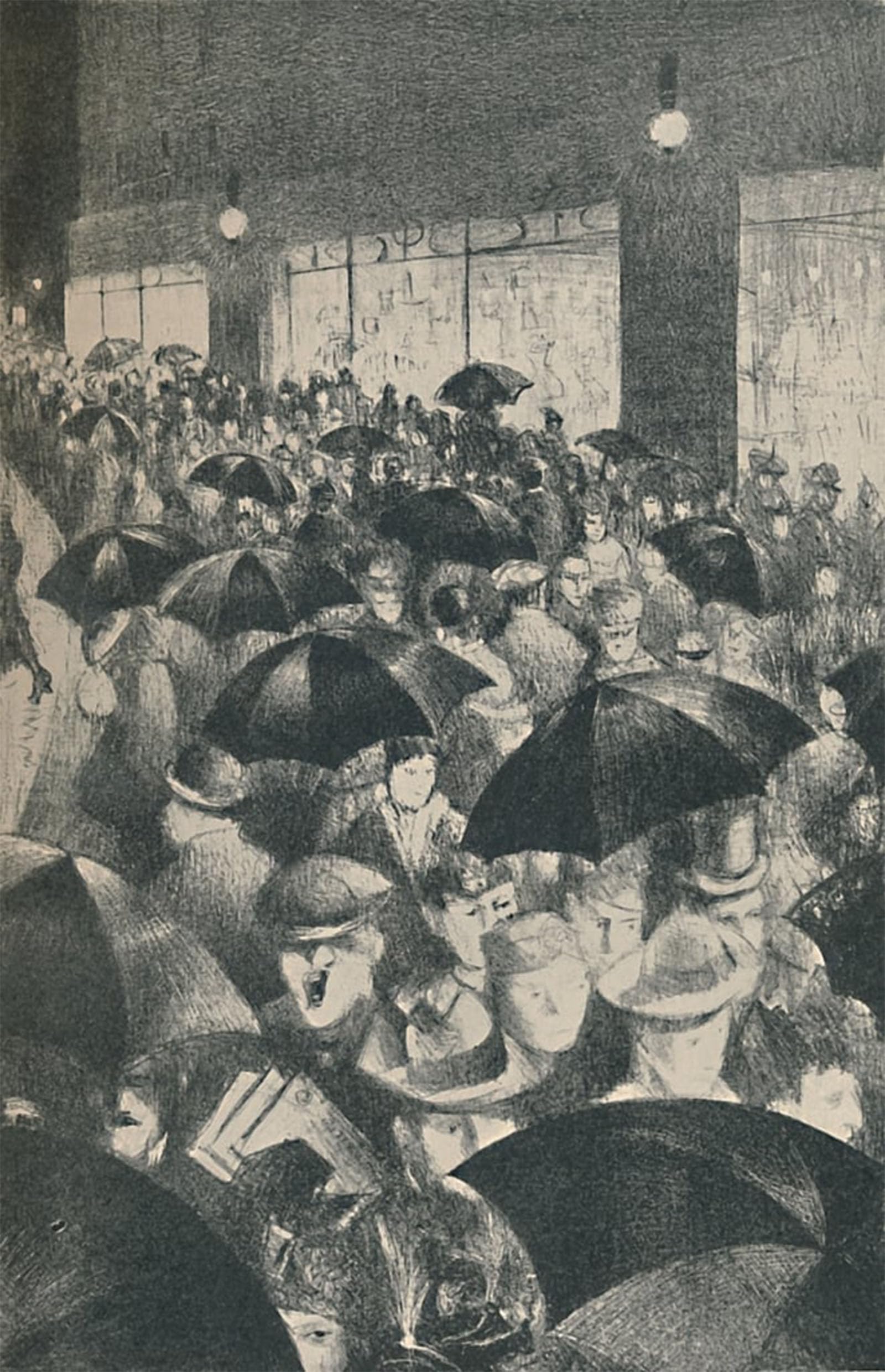 ARTXLXXBN Famous Prints Artwork Pictures Poster Painting Art Wet Evening Oxford Street by Christopher Richard Wynne Nevinson Artwork Landscape Pictures for Home Decor 60x90cm