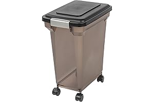 IRIS USA WeatherPro Pet Food Storage Container: Secure, Airtight, Easy-Mobility