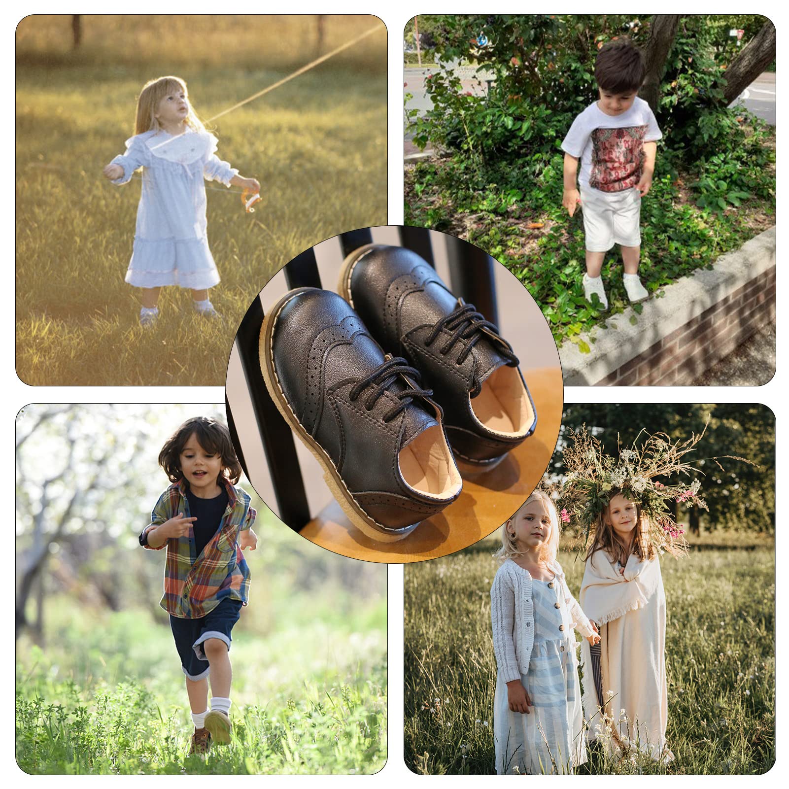 Panegy Zapatos de bebé niña de PU cuero zapatos con cordones bajos elegantes ligeros zapatos brogue casual con suela morbida para suela fiesta boda