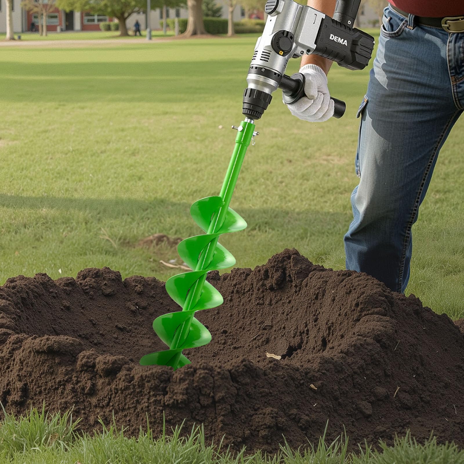 VEVOR Erdbohrer für Bohrmaschine, Ø 790x120 mm Gartenbohrer, kompatibel mit Bohrern mit 20 mm Innendurchmesser, Pfahlbohrer, Durchlässenbohrer, Grabungswerkzeug zum Pflanzen und Bohren
