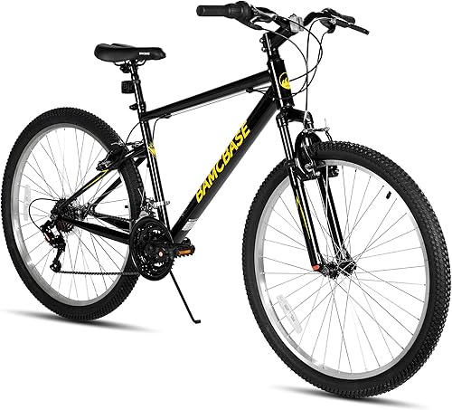 HILAND - Bicicleta de montaña de 26 y 27 pulgadas, para hombre y mujer, con 18 velocidades, marco de acero de alta resistencia, freno en V,