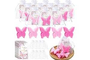 Pink Butterfly Baby Shower Favors with Thanks for Fluttering by Inspirational Cards