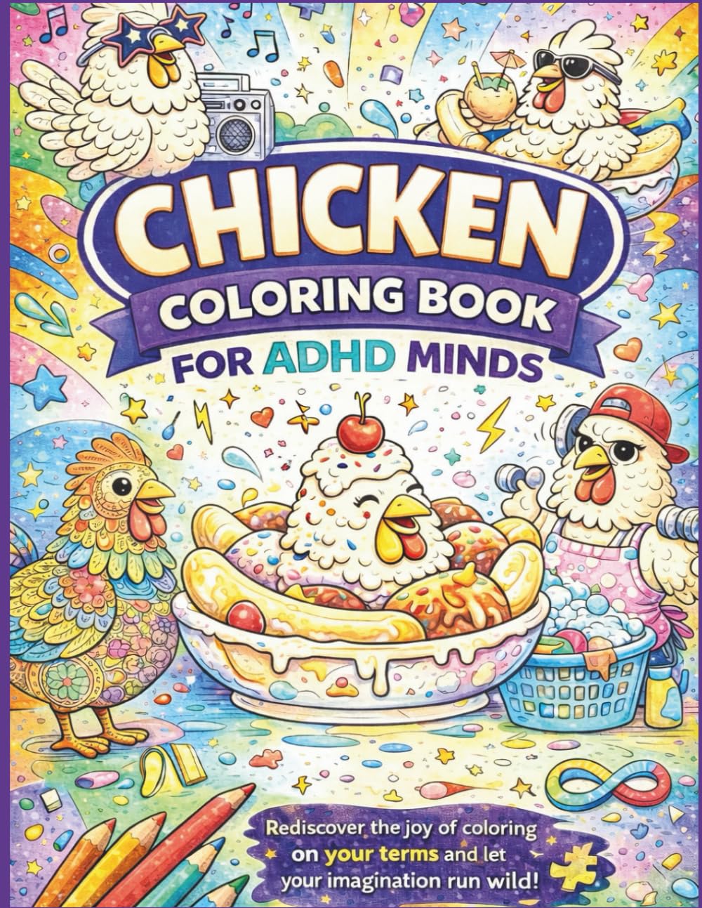 CHICKEN: Coloring Book for ADHD Minds