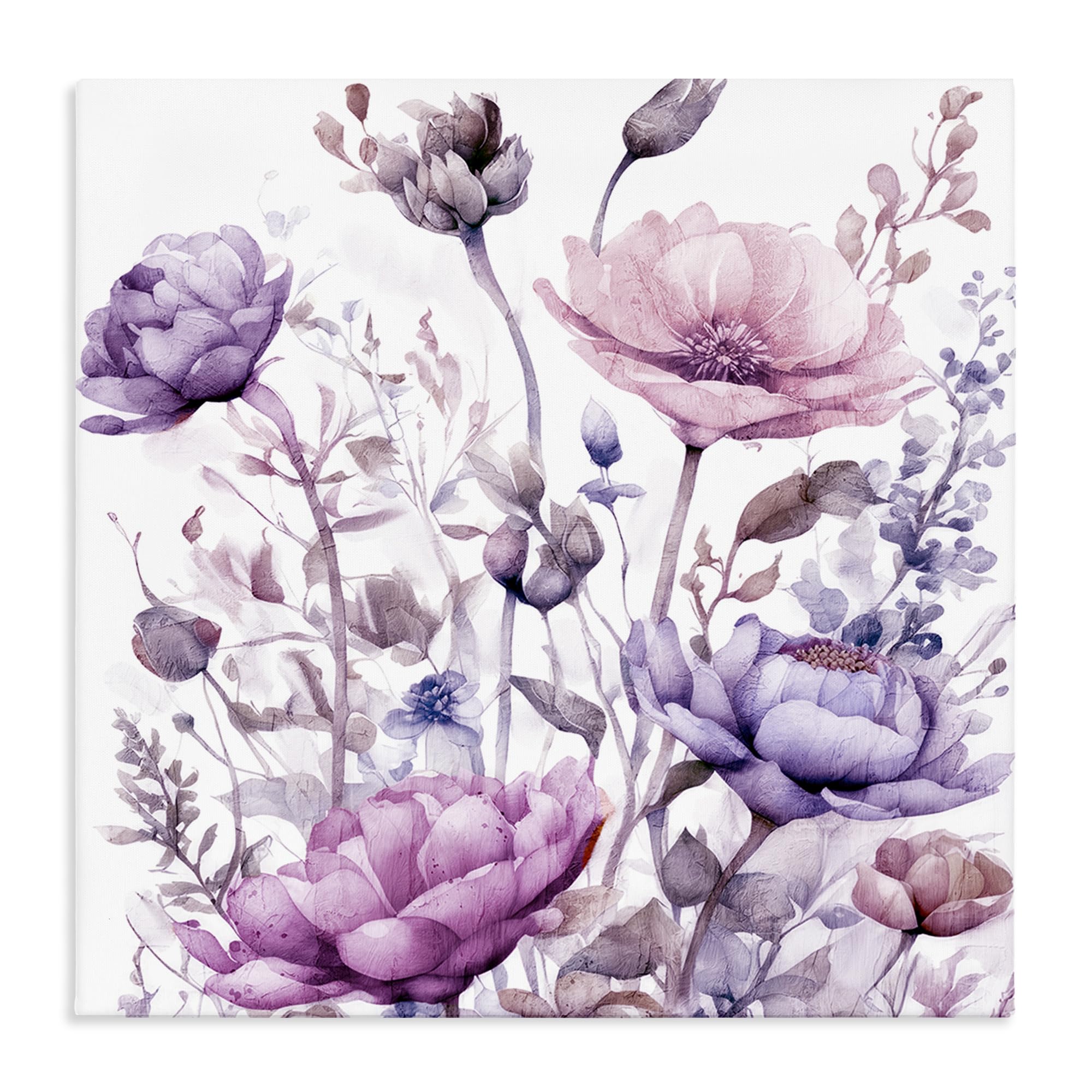 Stupell Industries Unframed 'Purple & Pink Florals'| Canvas Art