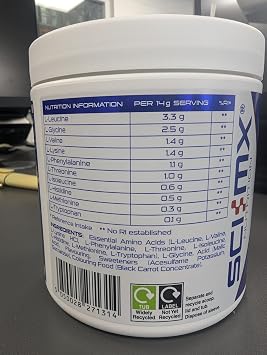 SCI-MX - Essential Amino Acids Blackcurrant Flavour - 250g (17 Servings) Suitable for Vegans