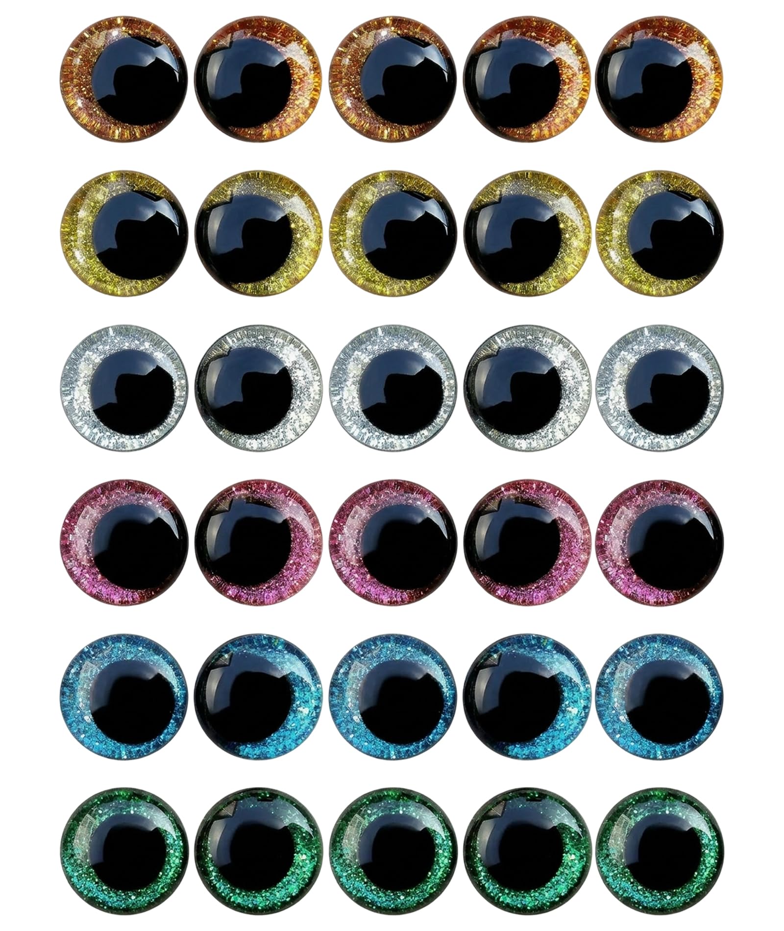 30PCS Eyes for Crochet Toys, 3D Pupil Design Knitting Eyes, Enhance Amigurumi and Handmade Crafts, 30 Pieces in 6 Color Options with 5 Each, Ideal for DIY Creations and Craft Projects-image-23