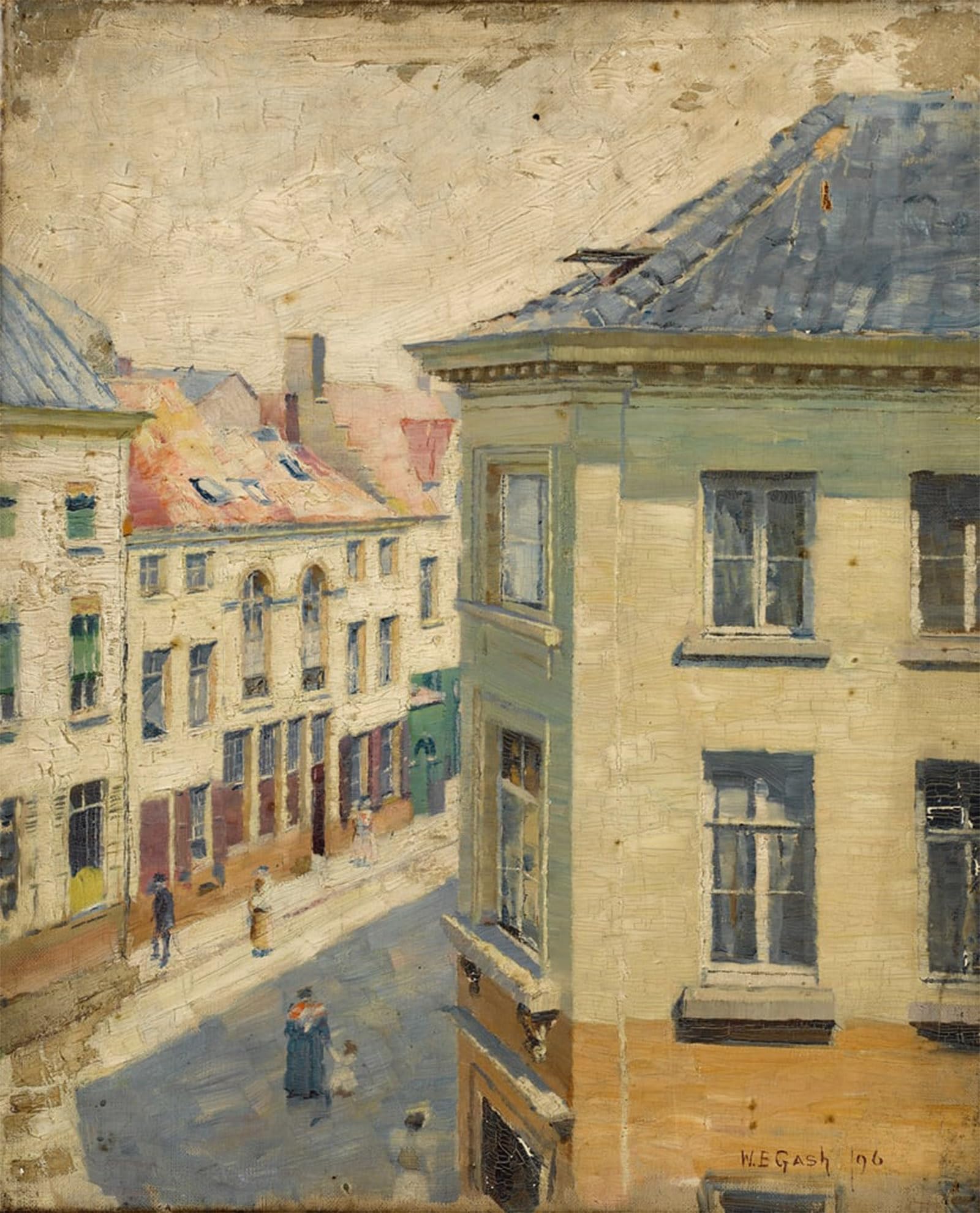 SERENDIPITP Vintage Wall Art Canvas Nordic Poster Canvas Print Picture View From a High Window Antwerp by Walter Bonner Gash Wall Art Poster for Home Decor 60x90cm