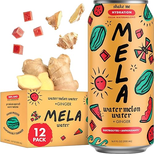 Mela Agua de Sandía - Jugo de Sandía, 100 Por Ciento Jugo de Fruta Natural con Vitamina C, Electrolitos, Antioxidantes - Alternativa al Agua de