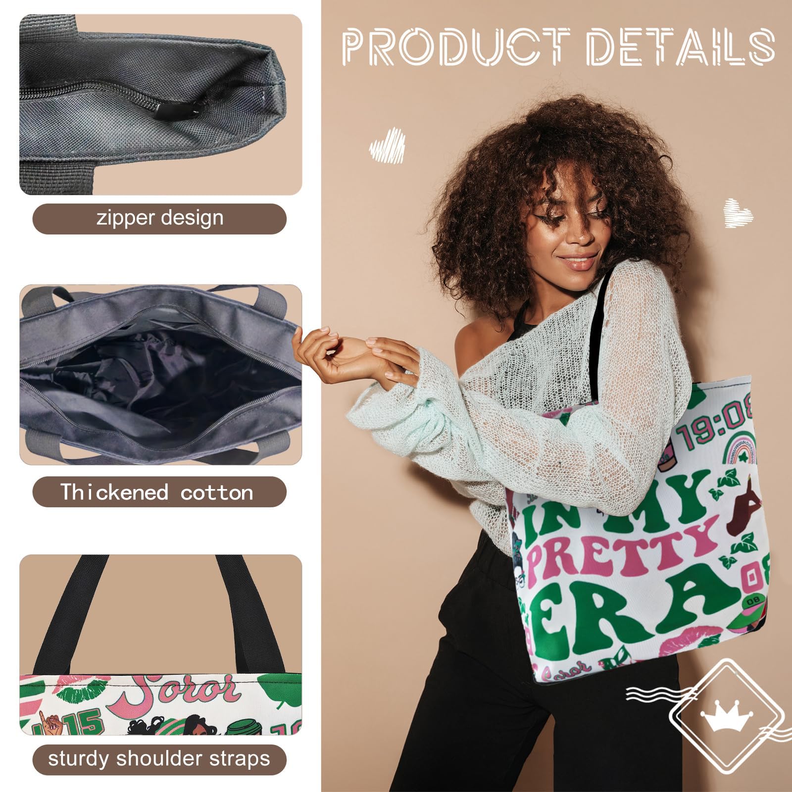 African American Tote Bag African Girls Tote Bag Gift for Women