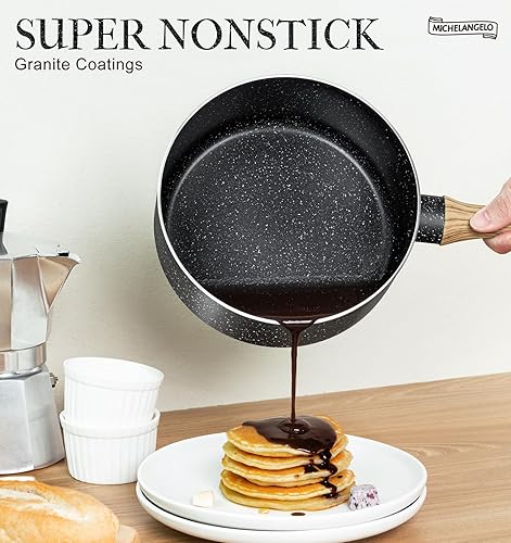 Miniatura 2 de MICHELANGELO Juego de cacerolas, sartenes antiadherentes con revestimientos de granito, sartén de piedra con tapas, juegos de ollas antiadherentes,