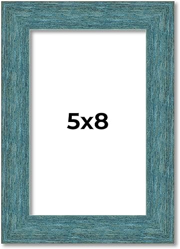 Poster Palooza Marco de fotos de madera maciza envejecida de 5 x 8 pulgadas con plexiglás acrílico UV, respaldo de tablero de espuma y accesorios