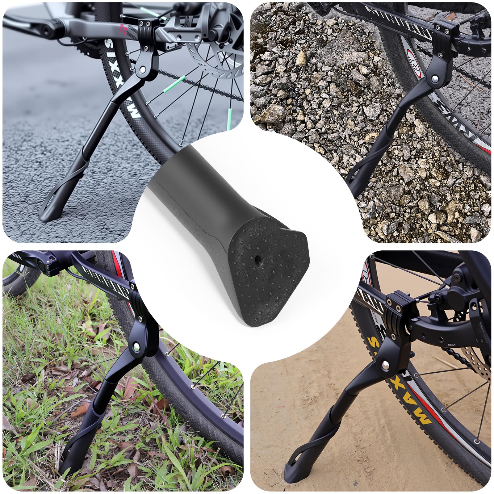 Hbaid Universeller FahrradStänder 24-29 Zoll Alu – Leichter Einstellbarer Bike Kickstand für City Bike, E-Bike, Mountainbike – Schnellmontage, 