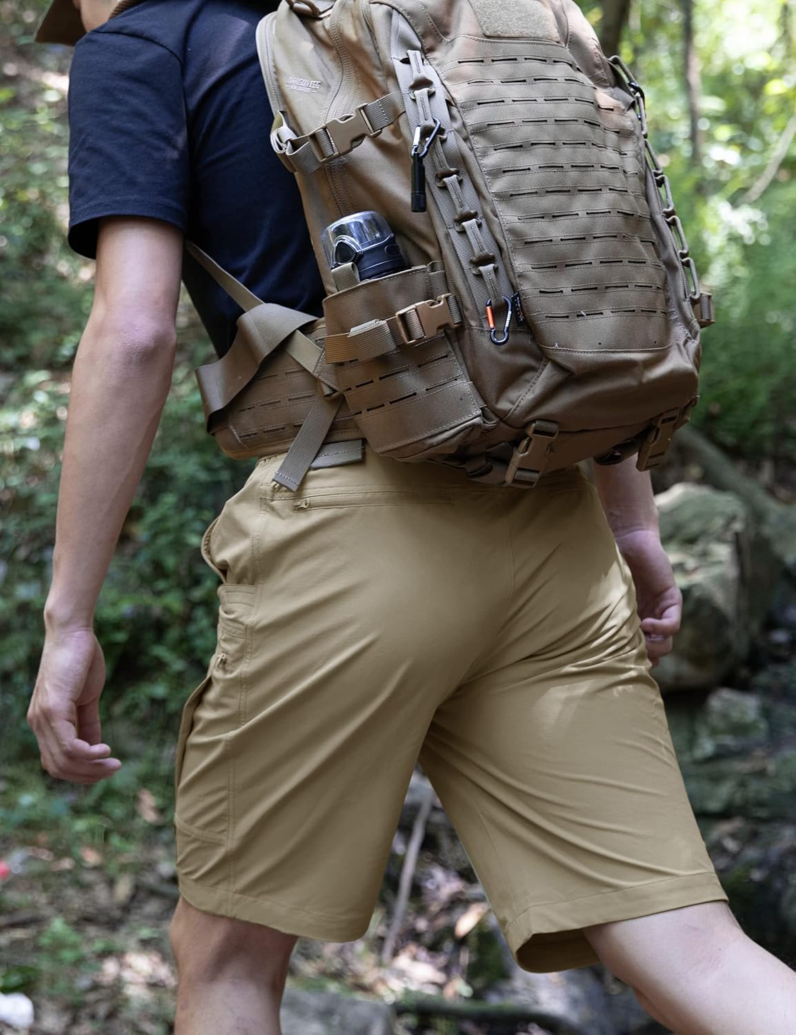 Mens Cargo Hiking Shorts Water Resistant Quick Dry Lightweight Breathable Tactical Shorts with Nylon Belt
