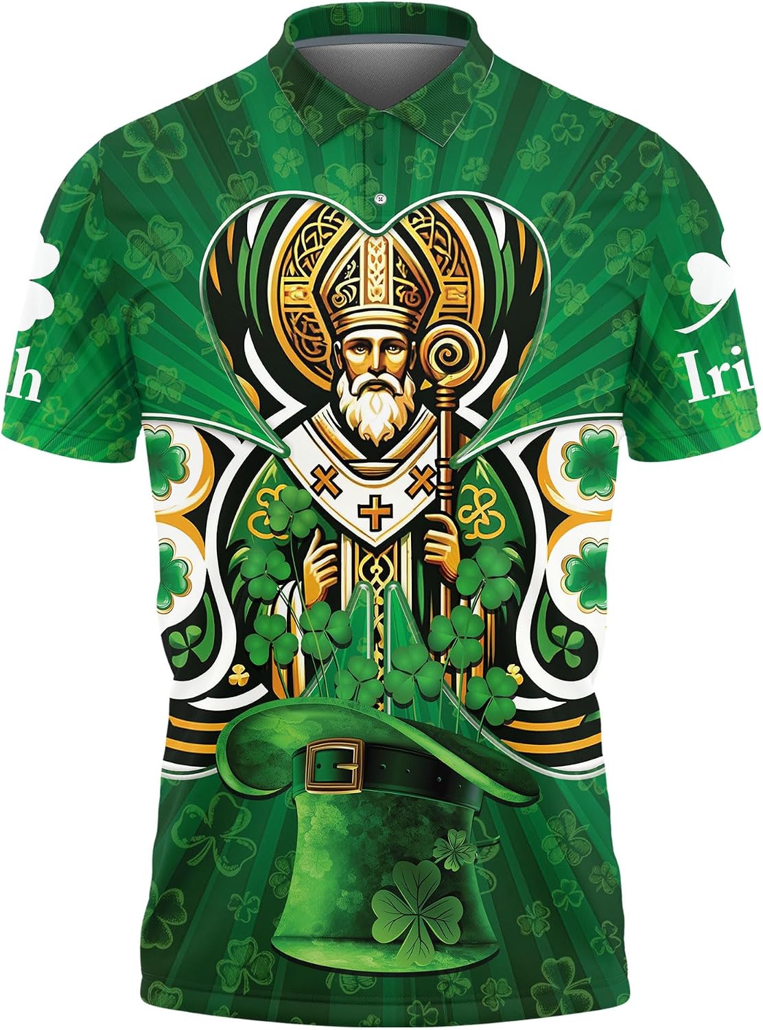 Irish Festival Polo Shirts for Men - Patrick Short Sleeve Regular Fit Polo Shirts for Men Women Series 41