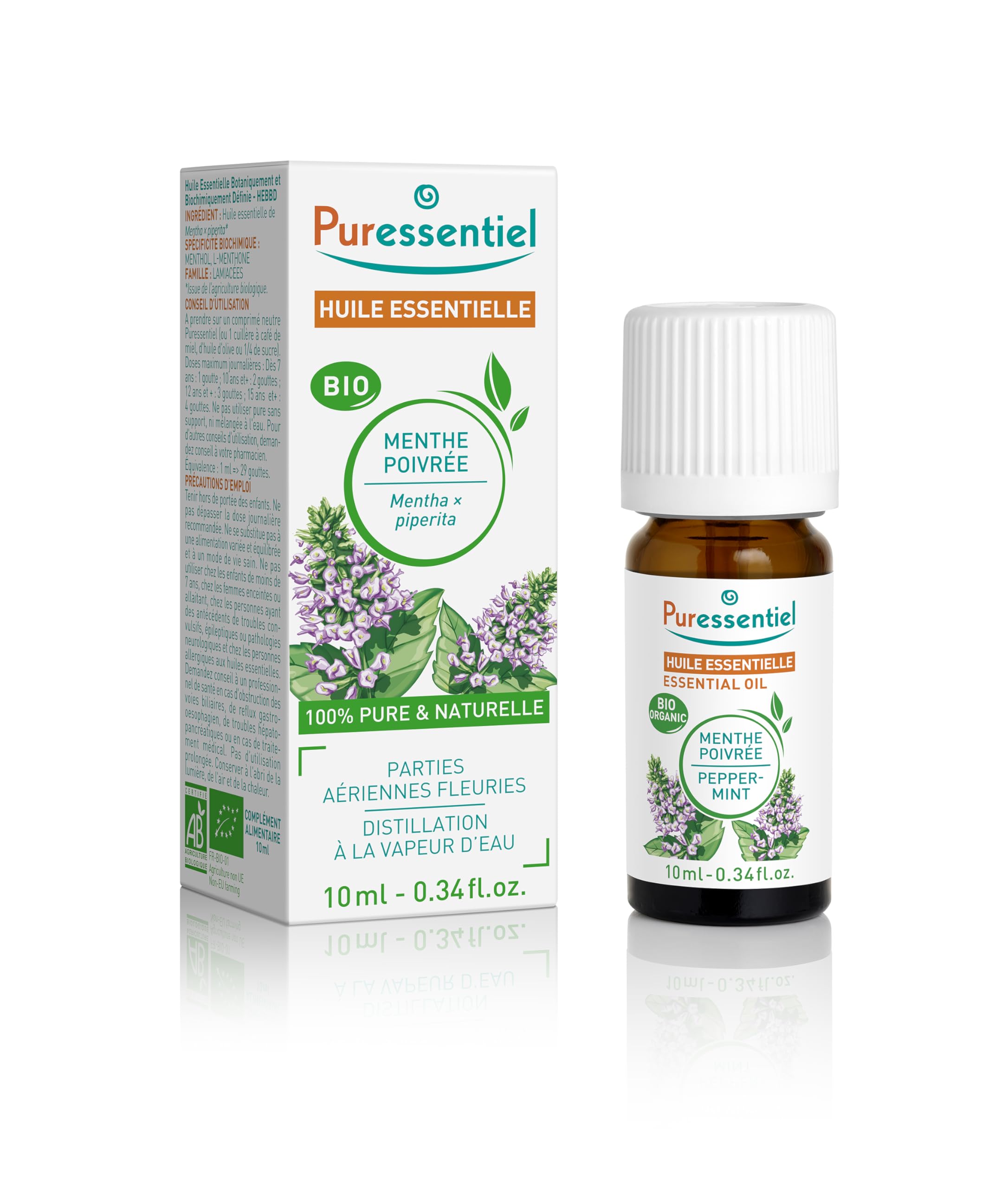 Puressentiel - Huile Essentielle Menthe Poivrée - Bio - 100% pure et ...