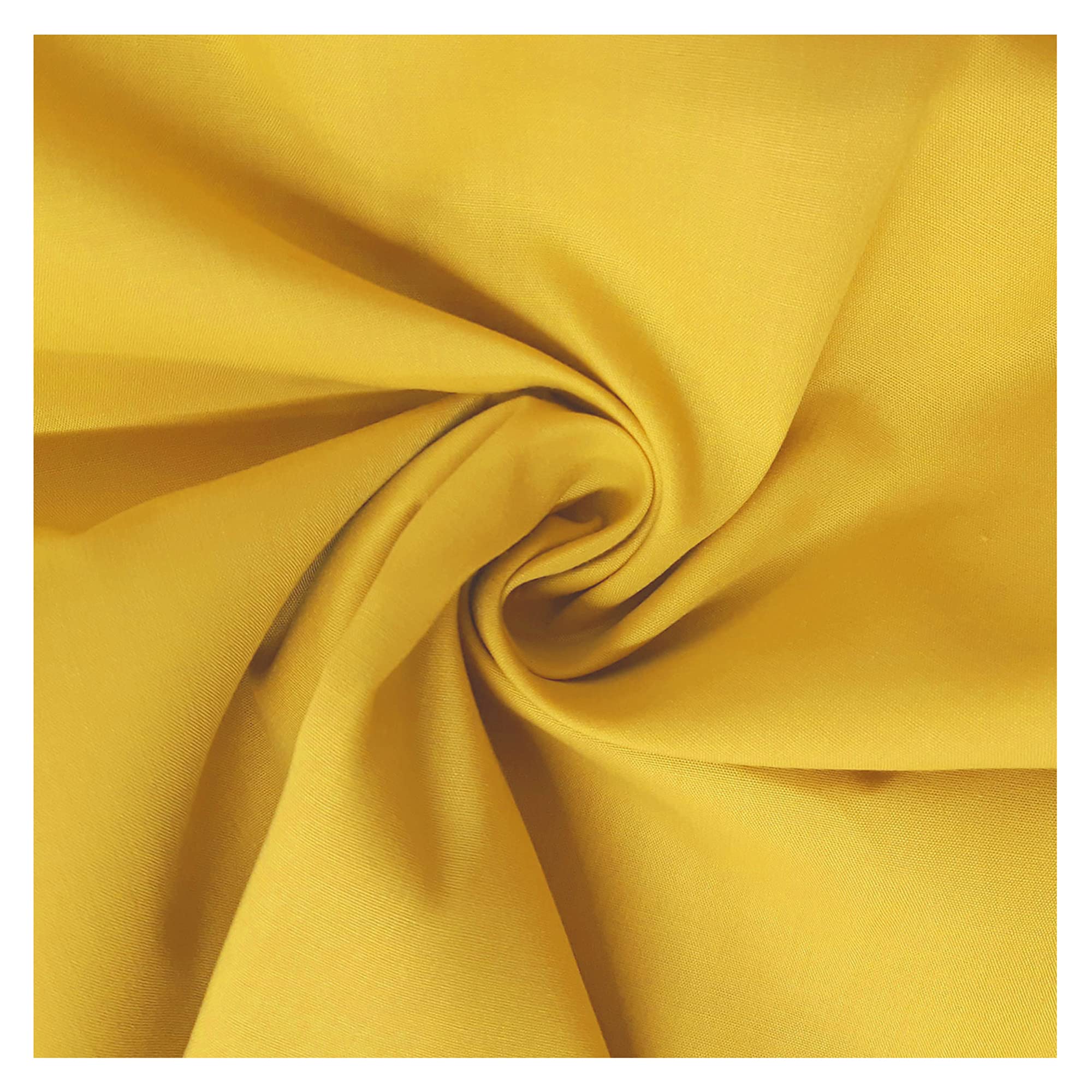 Fabric Kings ONLINE 100% Polycotton Blended Dyed Plain Fabric Dress Craft Material 45" - 112cm Wide Per Metre (YELLOW, 1 METRE)
