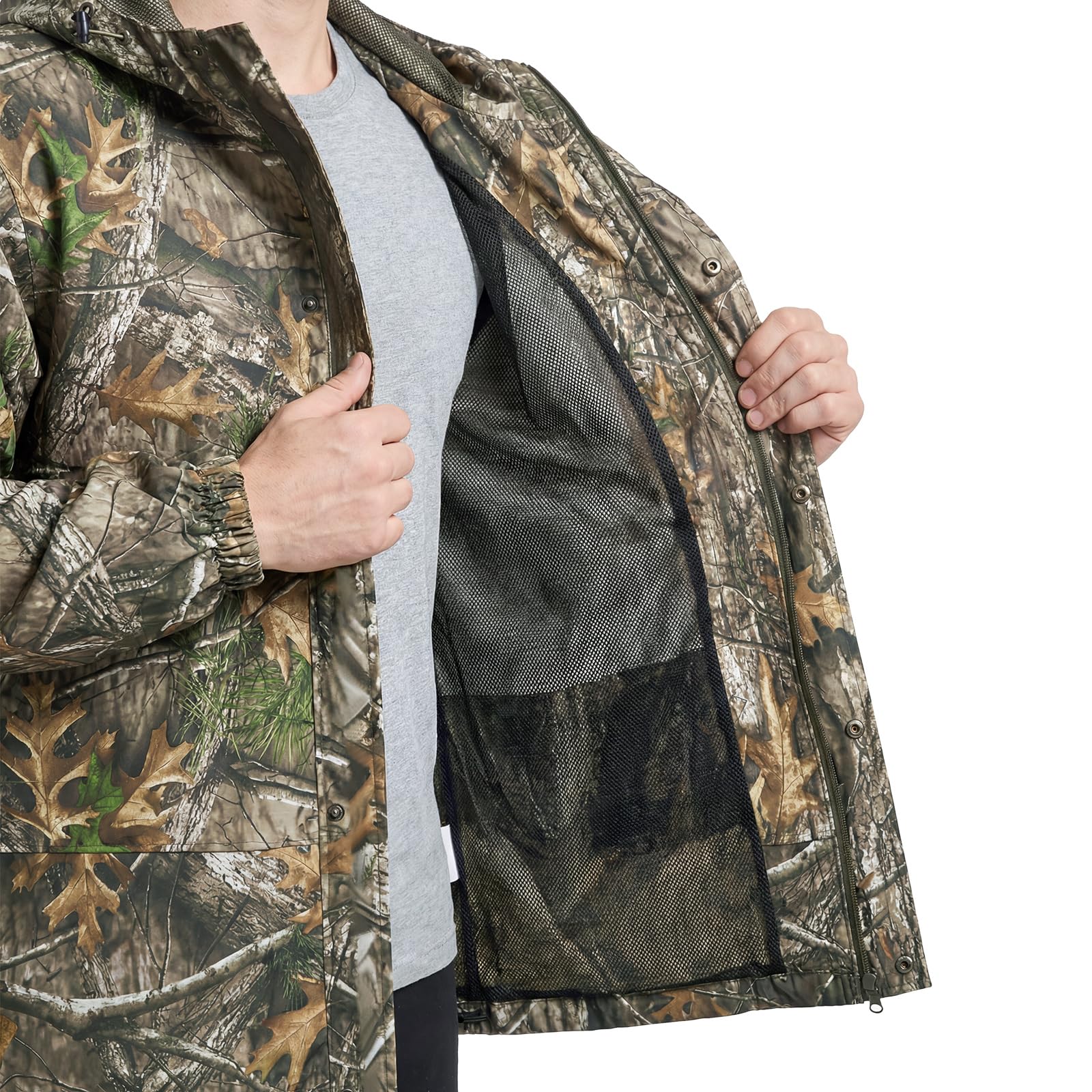 LOOGU Poncho de pluie, imperméable à motif camouflage, tapis de sol