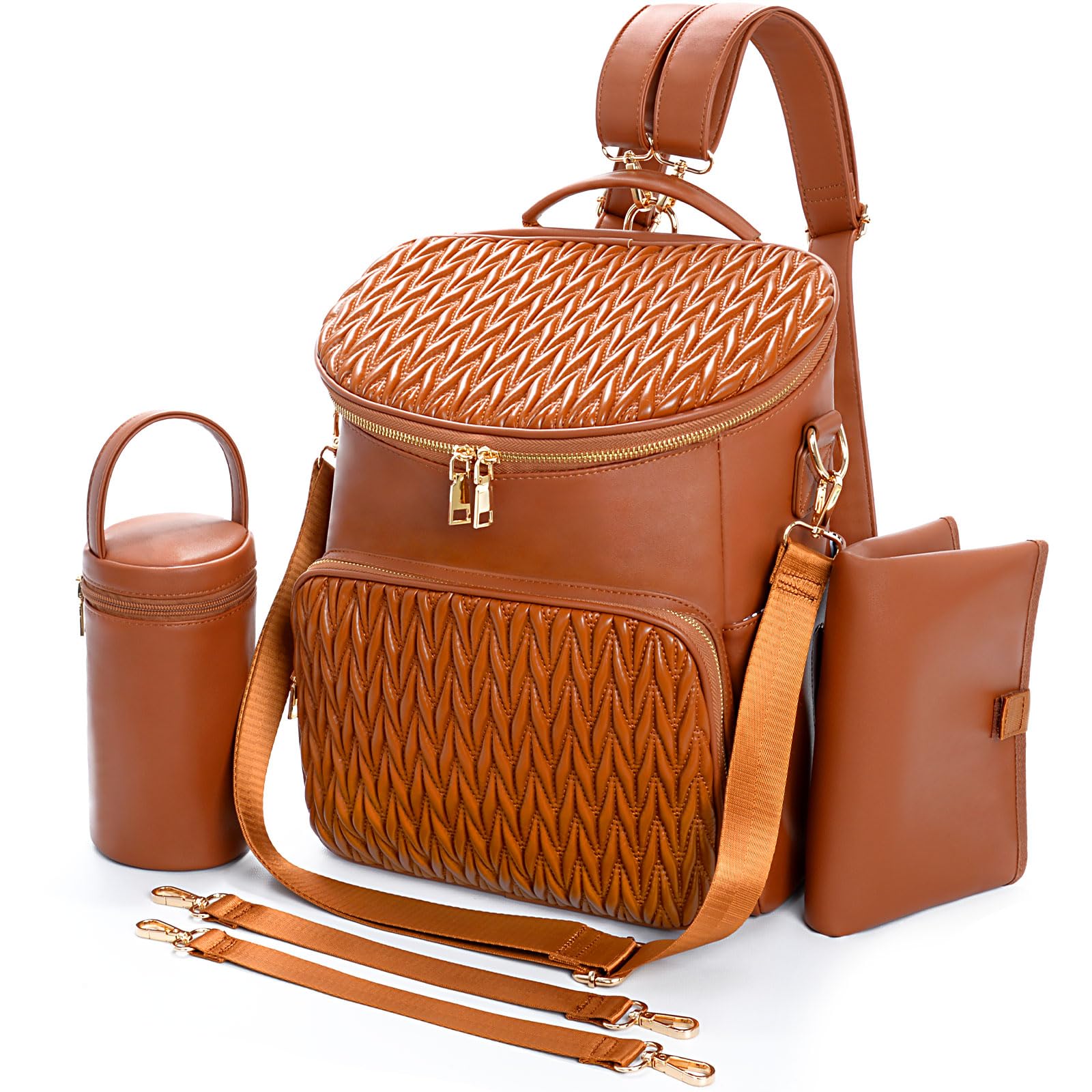Amazon.com: Minsong Diaper Bag Backpack, Fashion Leather Mommy