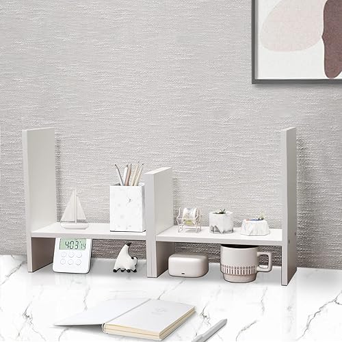 Miniatura 7 de MASAKA B&W - Organizador de escritorio de almacenamiento Kawaii para tu espacio de escritorio, estante de exhibición de plantas de doble H, estante