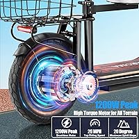 Vista 35 de Caroma Electric Scooter with Seat, Max 30 Miles Range&20MPH Speed, Peak 800/1200W Motor, Foldable Electric Scooter for Adults and Teens, Commuter E