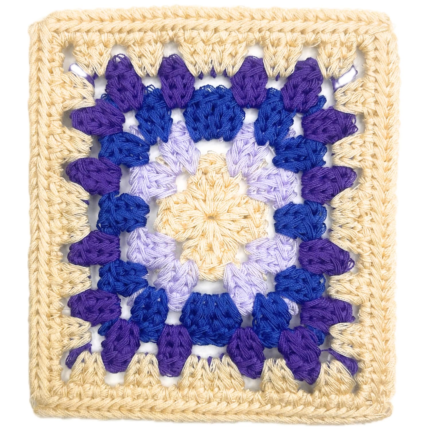 ANI Accessories Granny Square Sew On Applique Patches (Color: Beige-Blue, Pack of 1 Pcs, Size : 10 × 9 cm) for Dresses, Sarees, Crafts Making, Sewing & Embroidery, DIY Art & Craft-picture-26