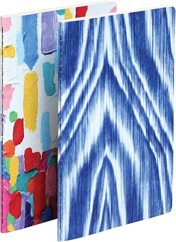 Oxford Fresco Journals - Paquete de diarios texturizados, cuadernos diarios, diarios únicos, 6 x 8.25 pulgadas, 80 páginas a rayas, diario 2