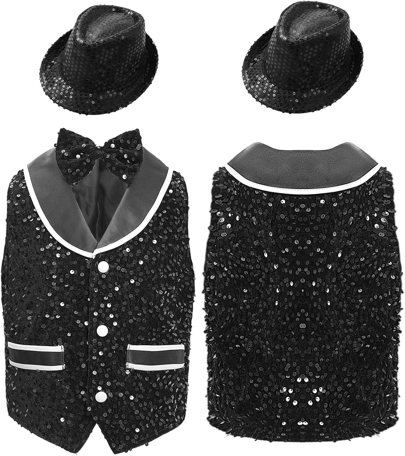 Loyan Unisex Girls Boys Hip Hop Jazz Modern Dance Vest Stage Show Party Waistcoat Shiny Performance Tops