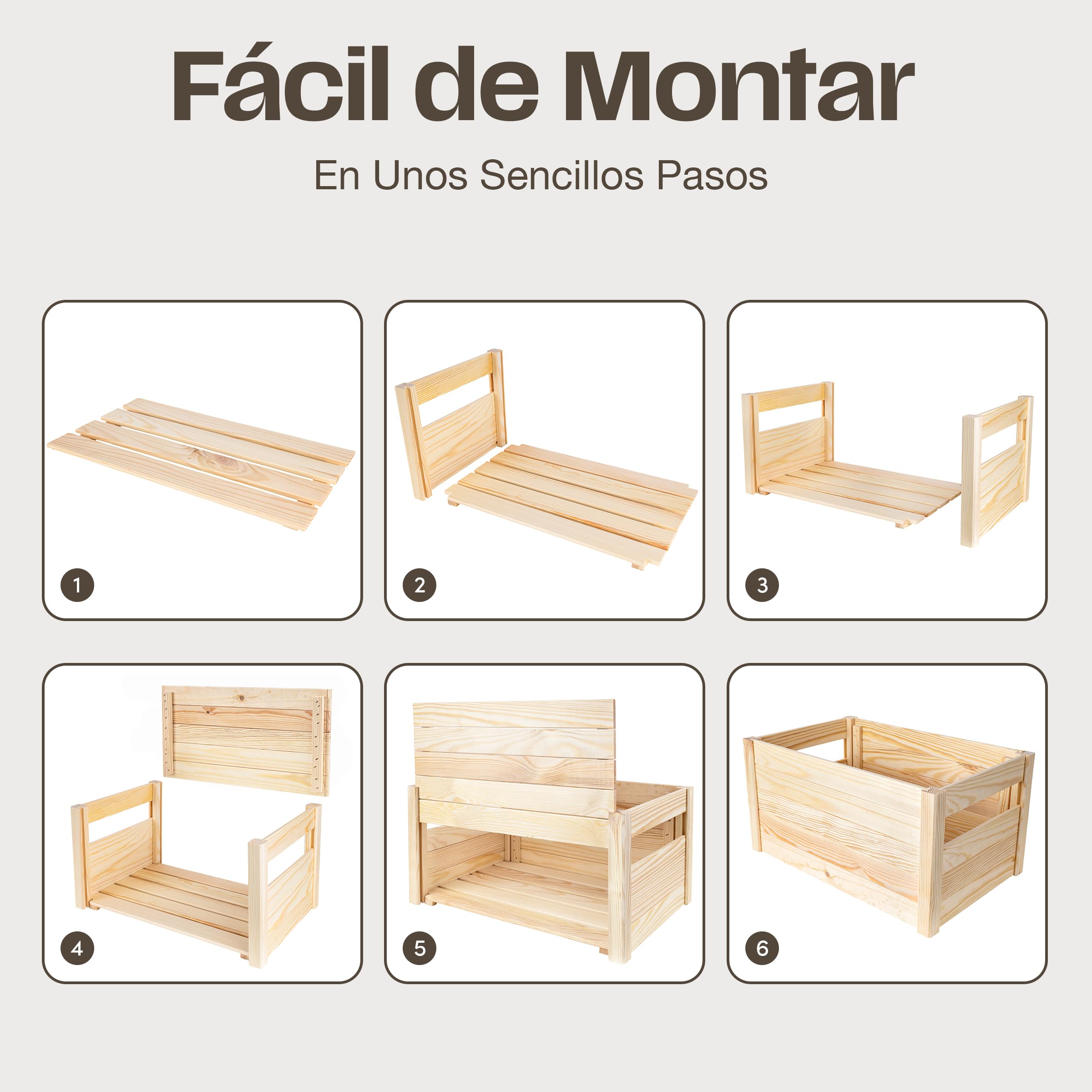 Creative DECO Caja de Madera para Montar | 68 x 29,5 x 4,5 cm