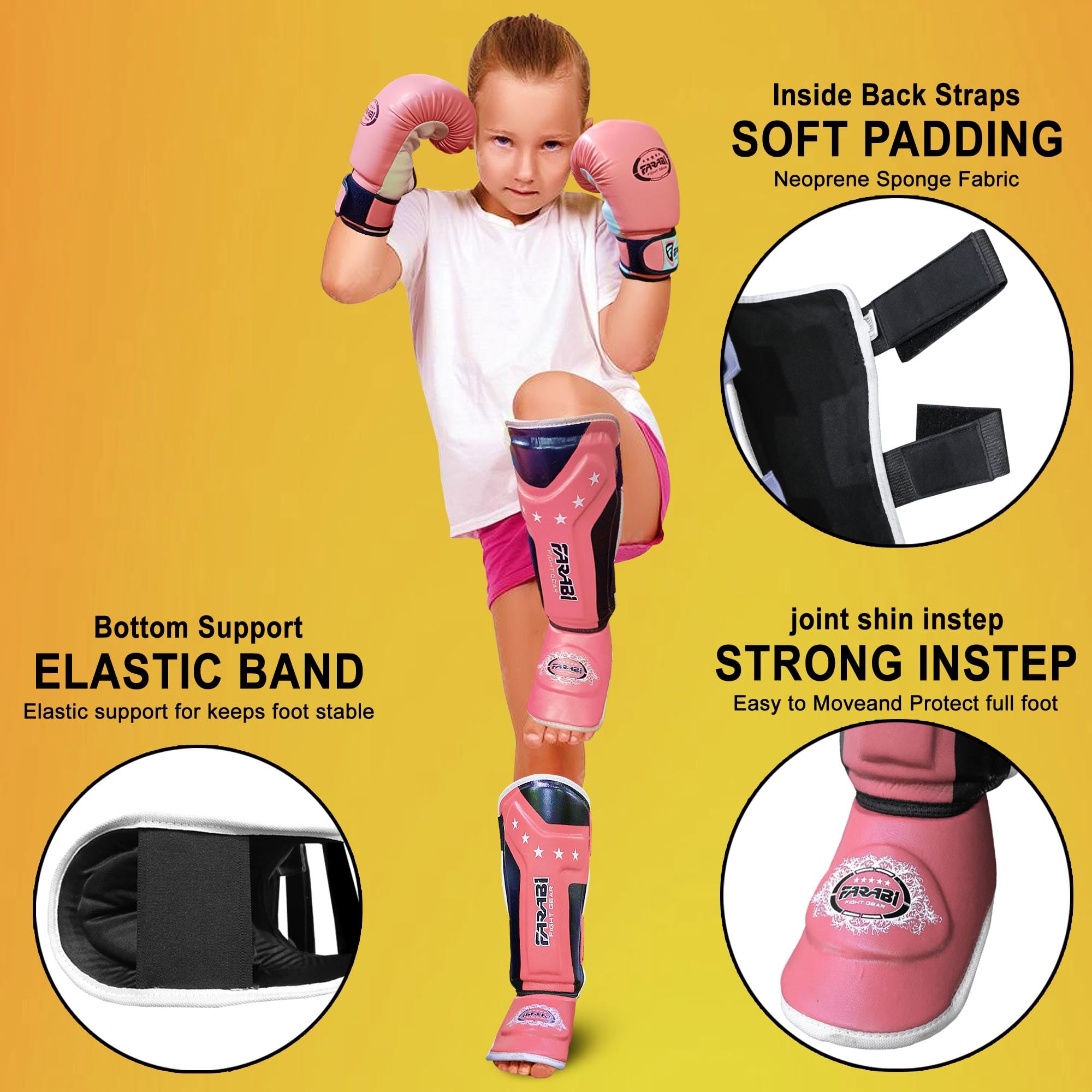 Farabi Sports parastinchi bambino - stinco collo del piede paratibie muay thai MMA paratibie kick boxing
