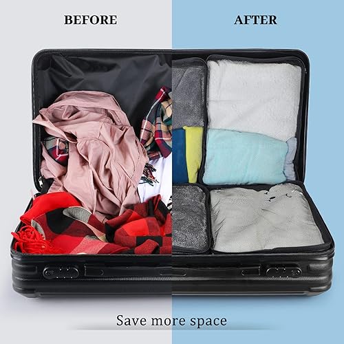 Miniatura 4 de Tudomro 12 cubos de equipaje grandes para maleta, de malla, organizadores de viaje, organizadores de equipaje para viajes, camping, senderismo