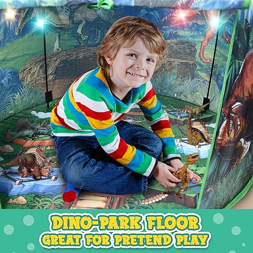 Miniatura 6 de Toy To Enjoy - Tienda de campaña desplegable de dinosaurios para niños, perfecta para interiores y exteriores. Tienda de campaña de dinosaurios para