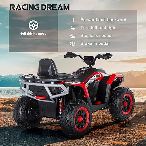 Miniatura 4 de Juguete eléctrico de 24 V para niños, asiento espacioso para niños con motor de doble accionamiento, velocidad máxima de 6 Mph, marcha adelante y