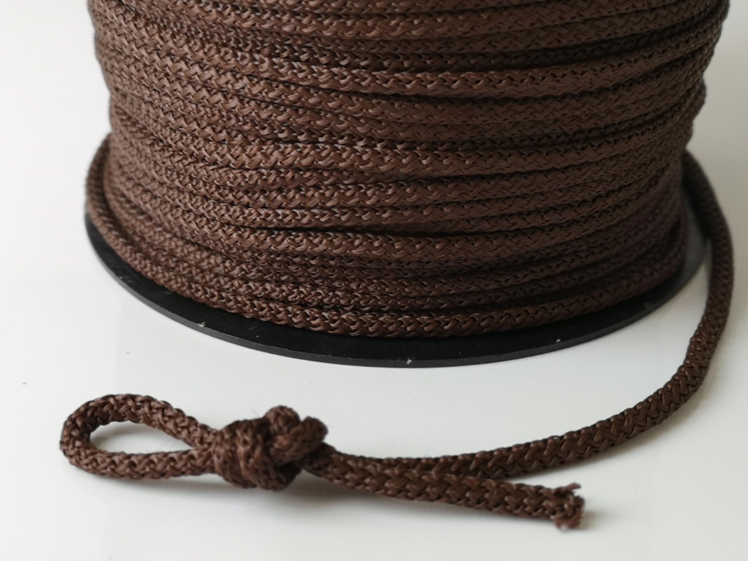 5mm Cord Drawstring Rope Polypropylene Strong String Craft Lacing Braided DIY (Brown, 20 meters / 65 ft)