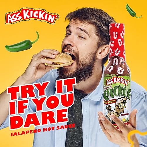 Miniatura 5 de KICKIN Salsa picante de pepinillo picante - 5 onzas - Salsa picante gourmet prémium para alitas de pollo y hamburguesas - Regalos perfectos de