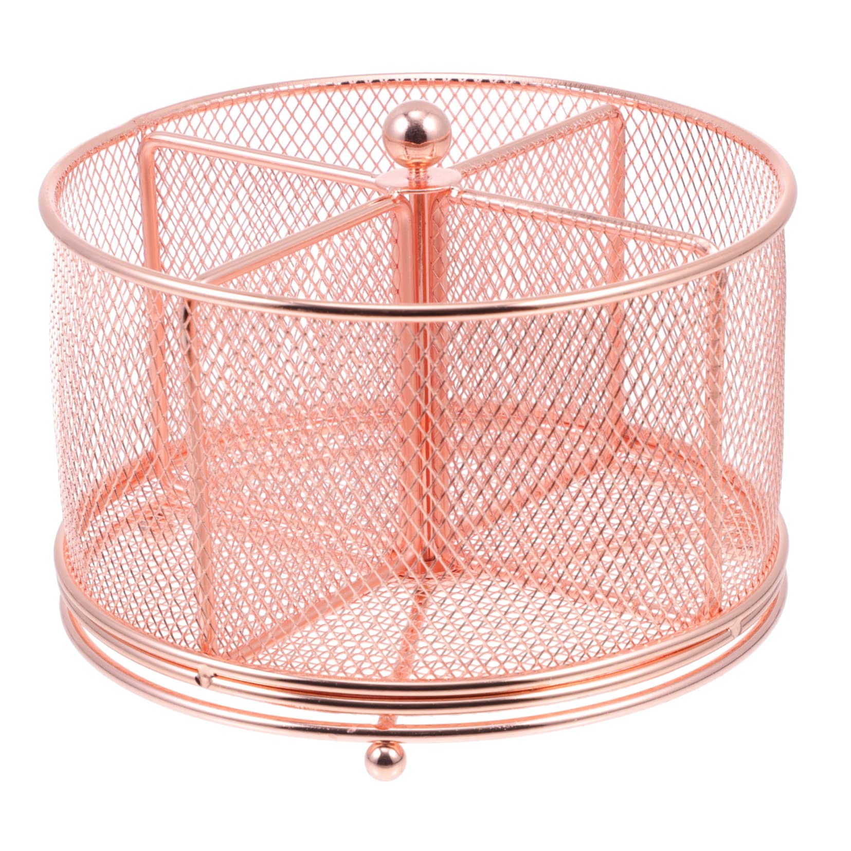 jojofuny Portaoggetti Girevole Metallo per Ufficio e Casa Organizer con Design Rotante e Multi Scomparti Rosa Oro per Cancelleria e Cosmetici Stoccaggio Compatta e Pratica per Scrivania