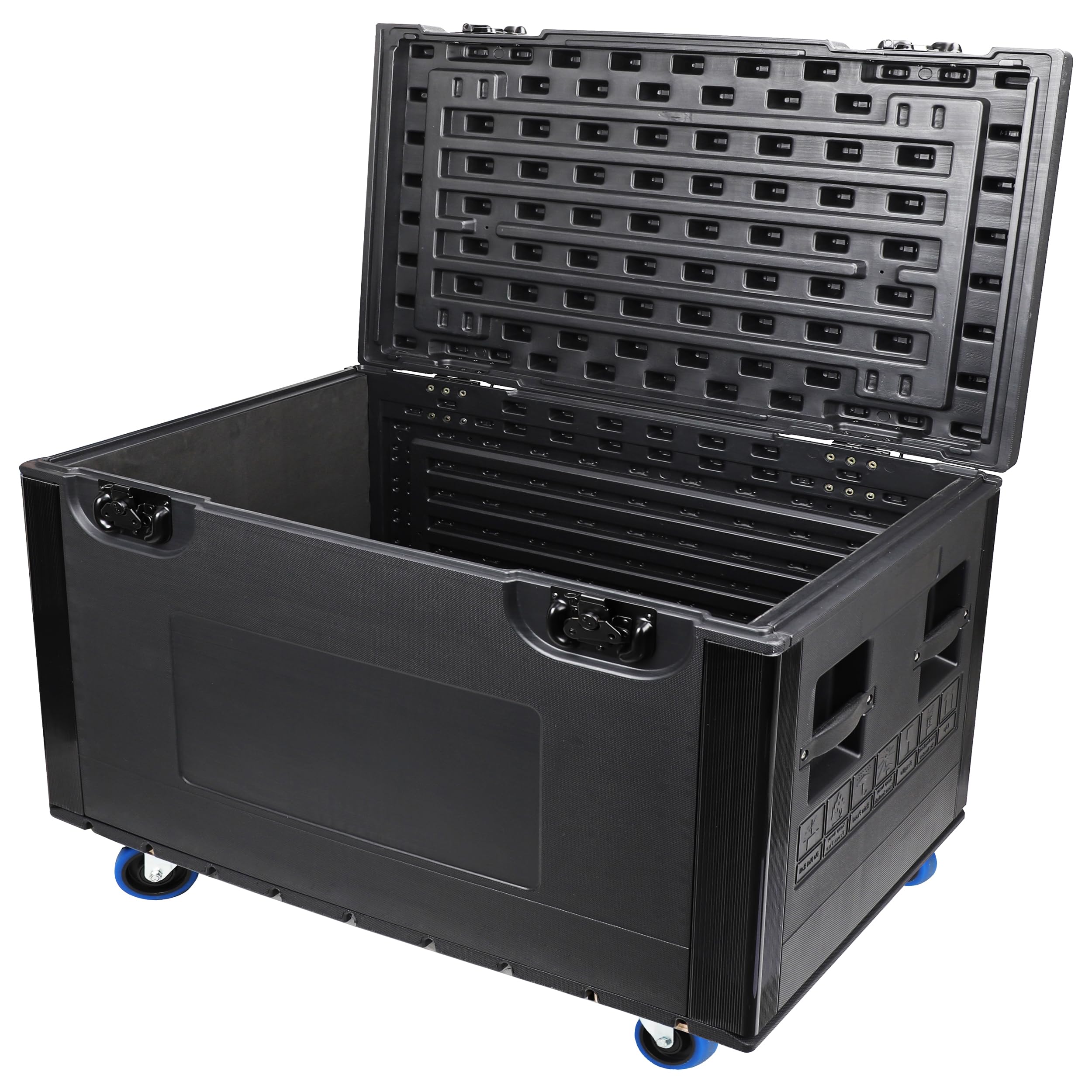 RXFSP Heavy Duty ATA Road Case with Wheels - Stackable Cable Trunk for Pro Audio & DJ Equipment Storage, Waterproof, Dustproof, Touring Utility Case for Professional Use