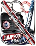 BARACUS Jump rope for women, men, kids | gym accessories for women | at home workout equipment | pesas para ejercicios en casa – Professional Speed Rope with Knurled Aluminum Handles & Hard Case