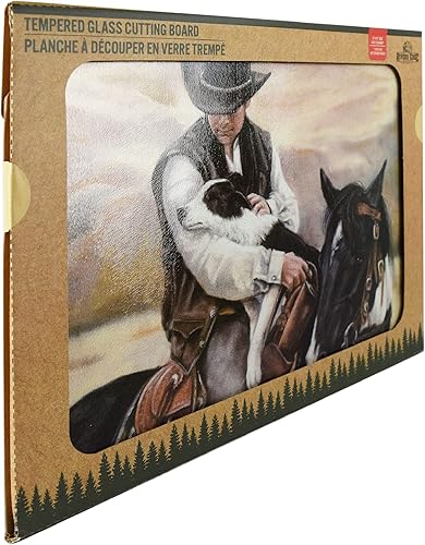 Miniatura 6 de Rivers Edge Products - Tabla de cortar decorativa grande de vidrio templado de 12 x 16 pulgadas, hipoalergénica, antideslizante, con superficie