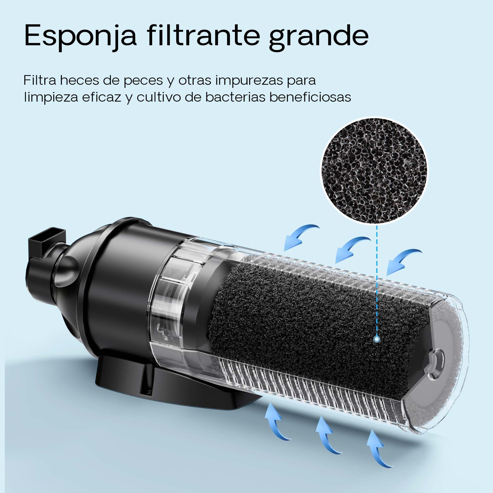 SunSun CUP-609 Filtro interior de acuario 2000 l/h con bomba de 6W clarificador aclarador lámpara UVC 9W con esponja filtrante y cesta protectora