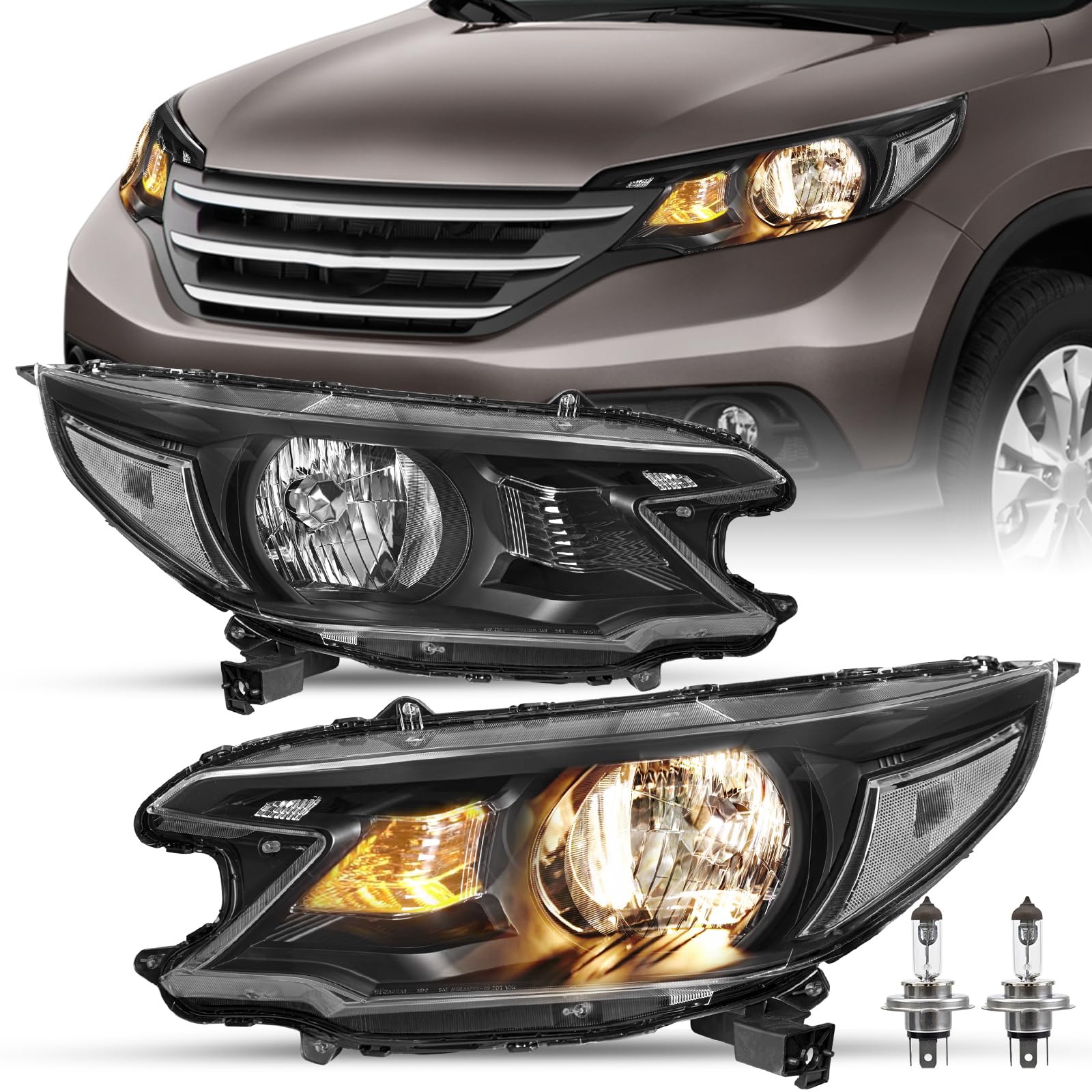 Amazon.com: SOCKIR-For 2012 2013 2014 Honda CR-V [Halogen Type] w