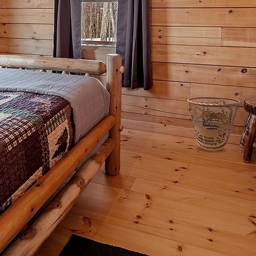 Miniatura 6 de AMAJY Cesta de basura rústica de metal con diseño de bosque de alce en estilo rústico, cubo de basura de malla de metal marrón