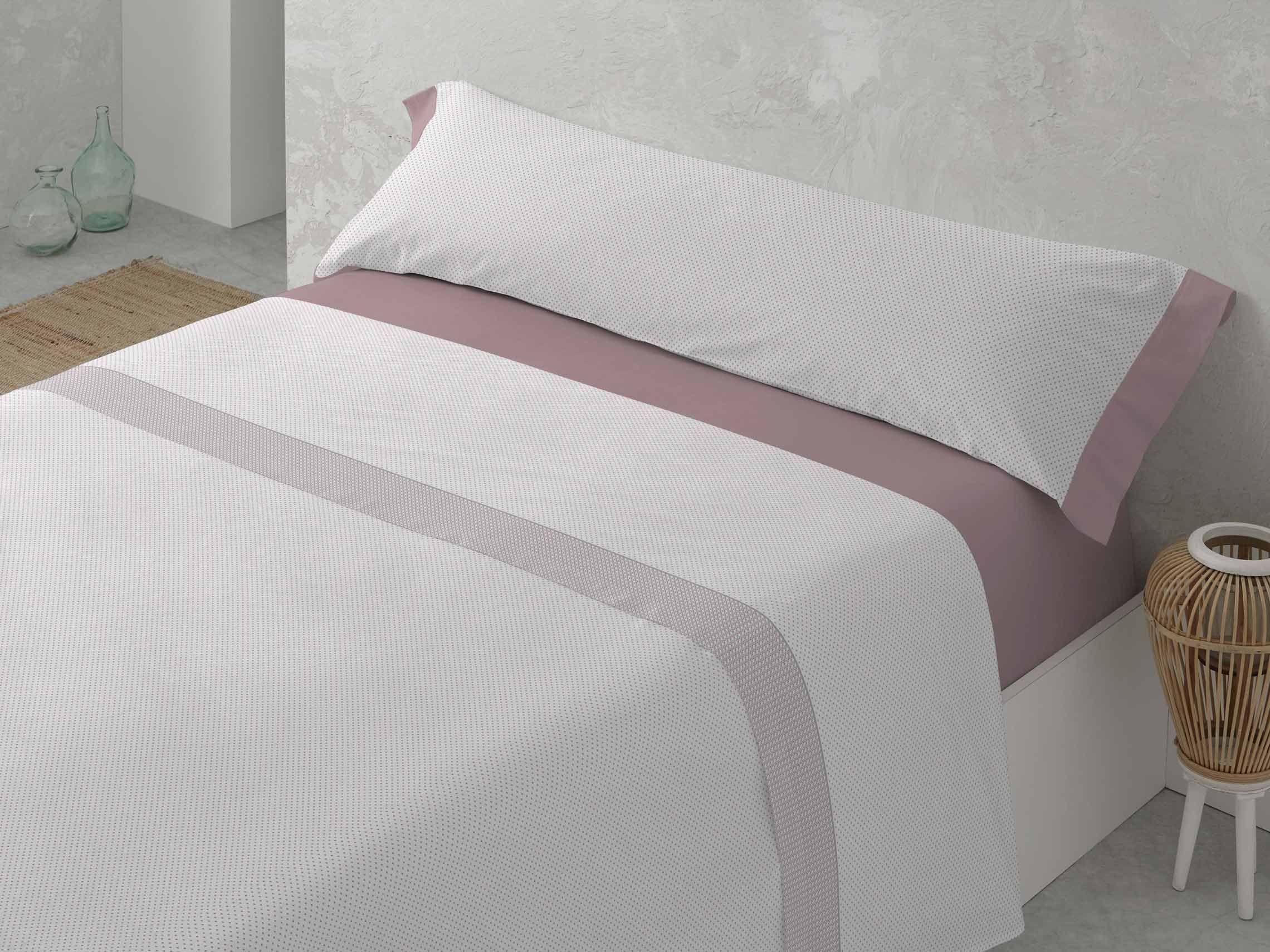 ALMACENES REVITEX - Juego de sábanas Invierno Franela Frida de 100% algodón, 3 Piezas (encimera, Bajera, almohadón), gramaje 190 g/m2, Muy cálidas (Rosa, Cama 135)