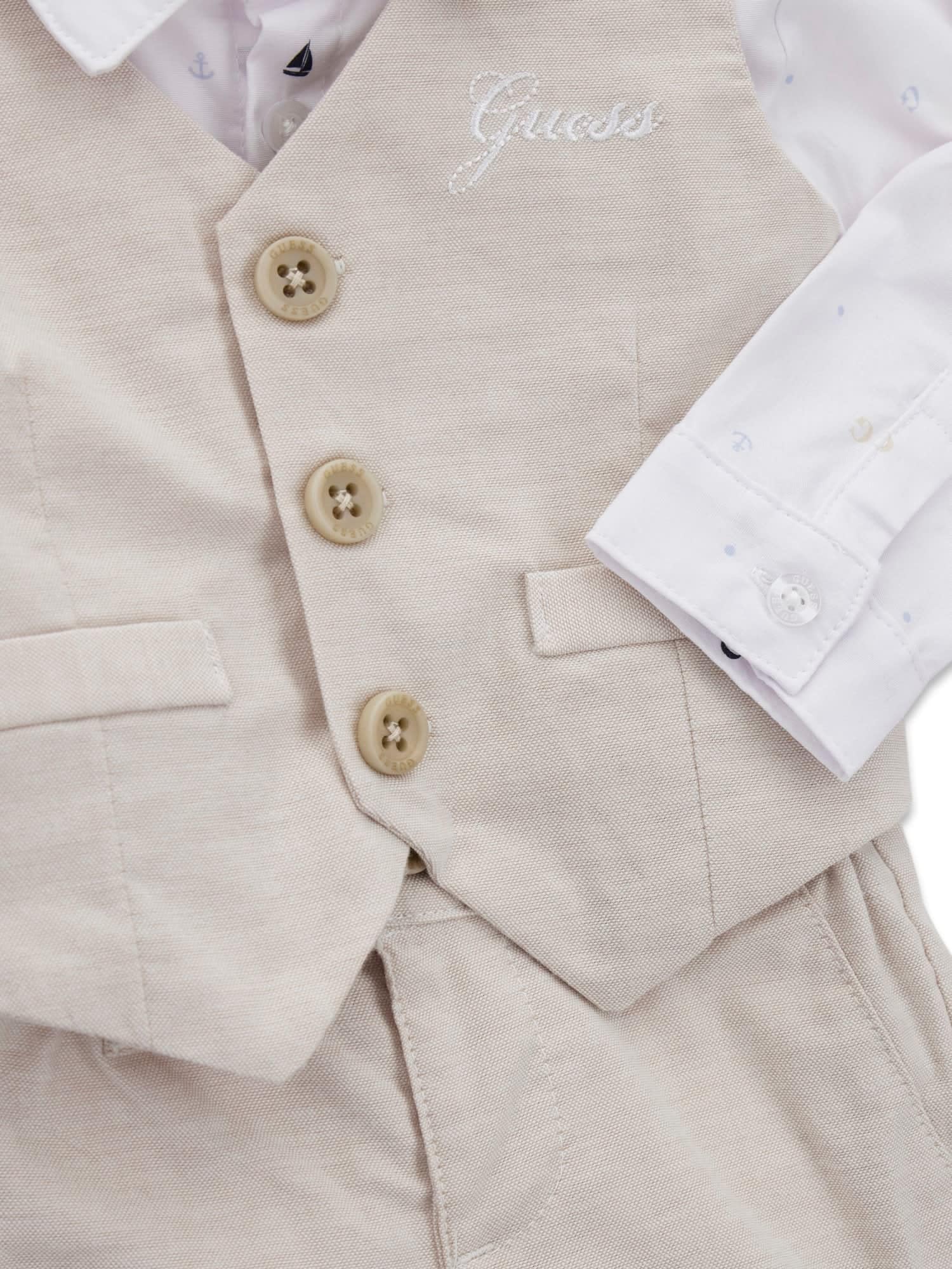 GUESS Langärmeliges Shirt, Weste und Shorts, 3-teiliges Kleidungsset für Babys und Kinder