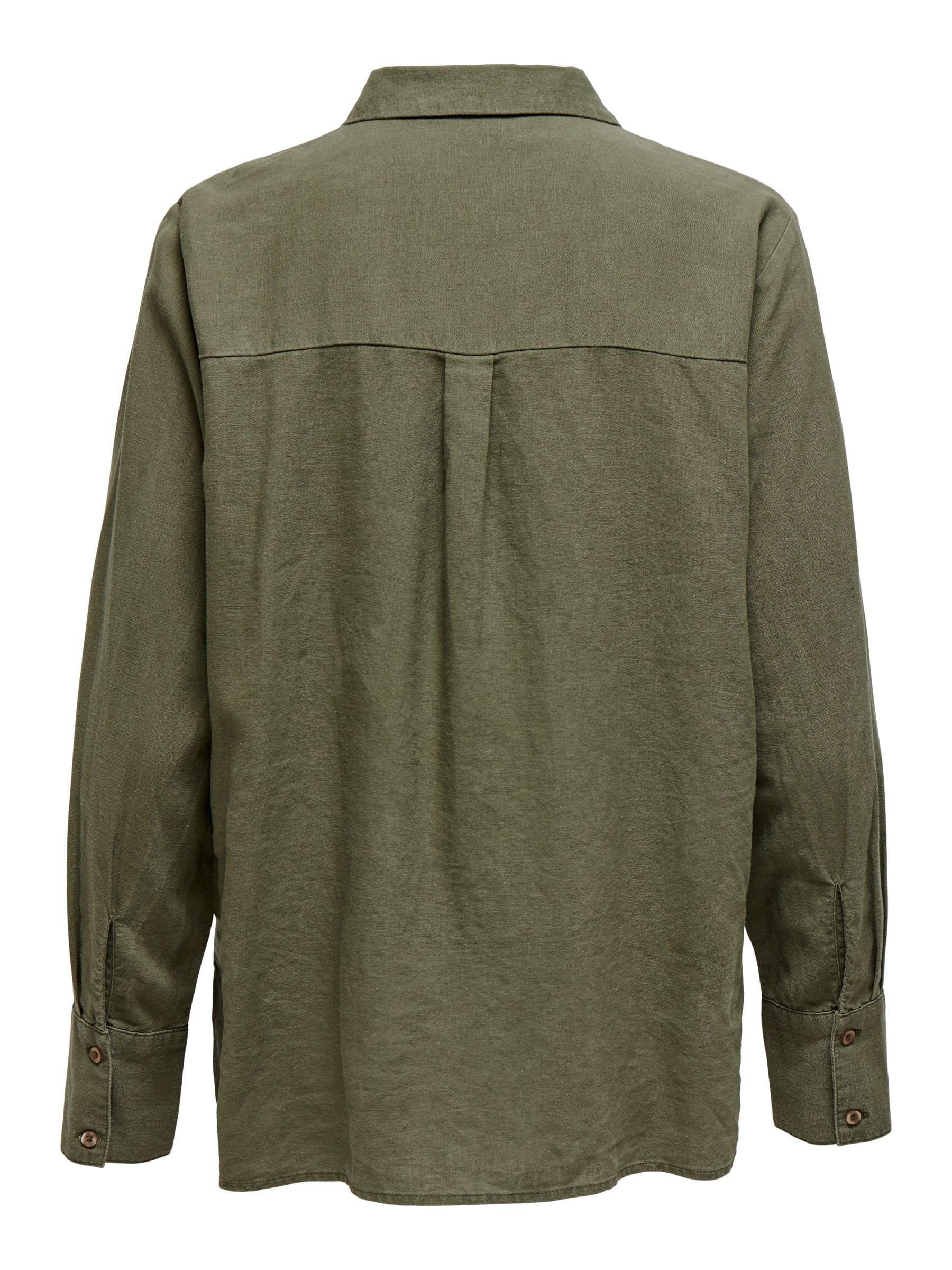 JDY SAY L/S Linen Loose Shirt WVN NOOS, Kalamata, M