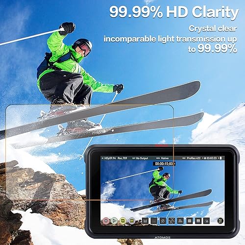 Miniatura 6 de Protector de pantalla compatible con Atomos Ninja V/Shinobi monitor de grabación HDMI 4K de 5 pulgadas, protector de pantalla de vidrio templado