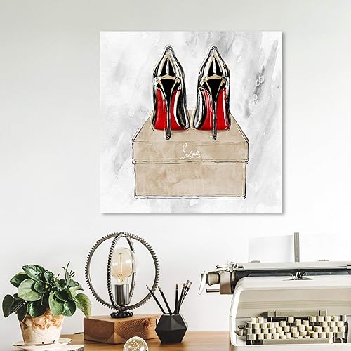 Miniatura 3 de The Oliver Gal Artist Co. Lienzo decorativo para pared de moda y glamour con tacones rojos zapatos rojos