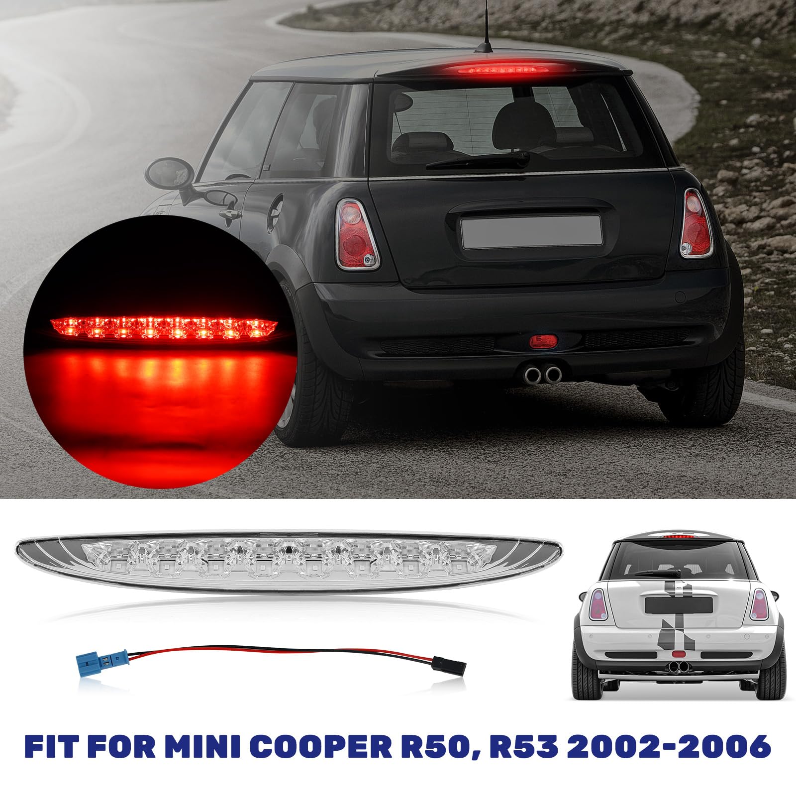 Feu Stop Arrière LED Fumé Pour Mini Cooper R50 R53 (2001-2006) - 3ème Feu De Freinage