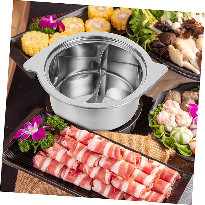 Olla Divisora de Acero Inoxidable KICHOUSE para Fondue y Sopas miniatura 5
